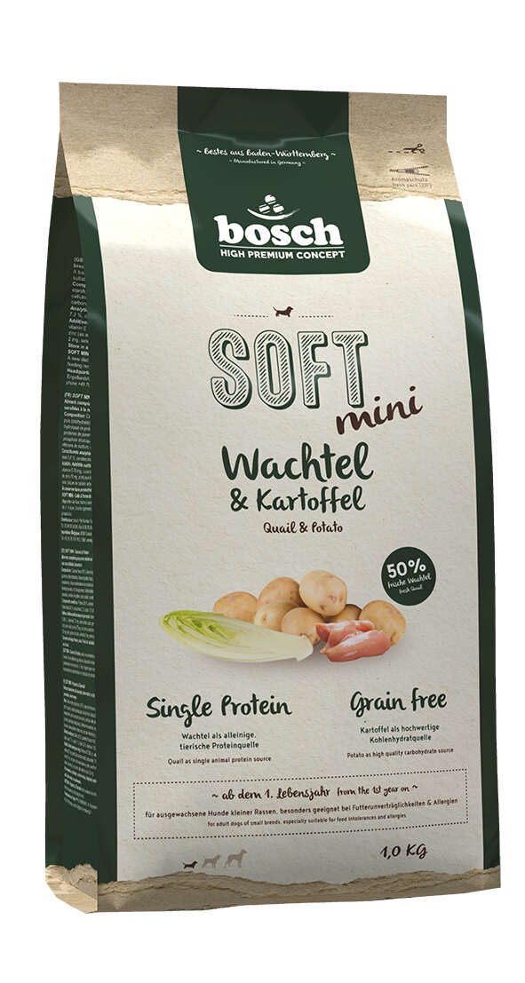 bosch Hunde-Trockenfutter HPC Soft Mini Wachtel+Kartoffel